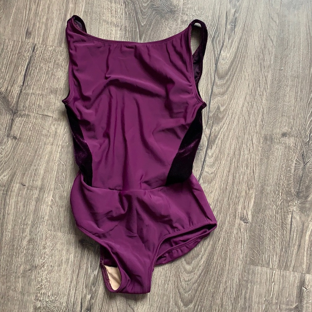 Eleve velvet burgundy leotard